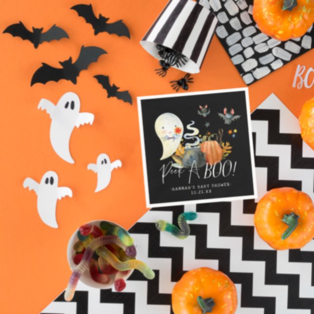 Peek-A-Boo | Little Ghost Halloween Baby Shower Pappersservett (Skapare uppladdad)