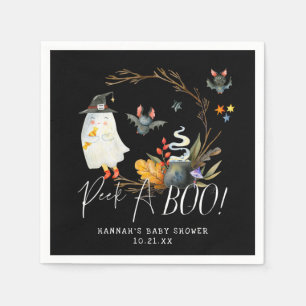 Peek-A-Boo Little Ghost Halloween Baby Shower Pappersservett