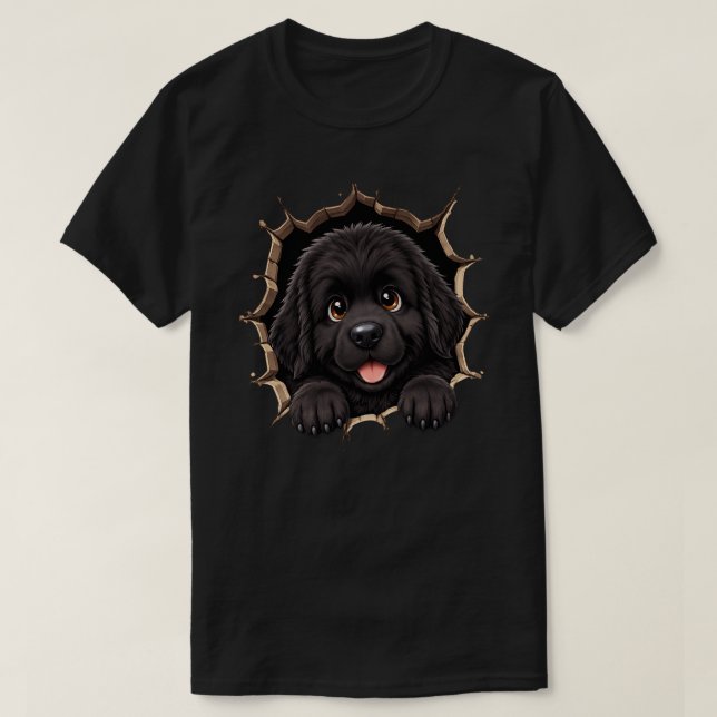 Peek A Boo Newfie Valp T Shirt (Design framsida)