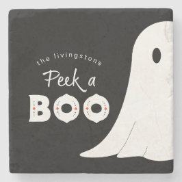 Peek a Boo Personlig Spök Halloween Stenunderlägg