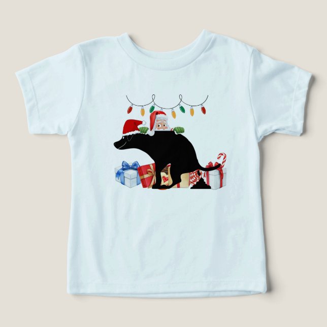 Peek-a-Boo Santa T Shirt (Design Framsida)