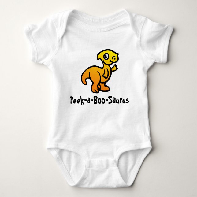 Peek-a-Boo-Saurus Dino-Roligten T Shirt (Framsida)