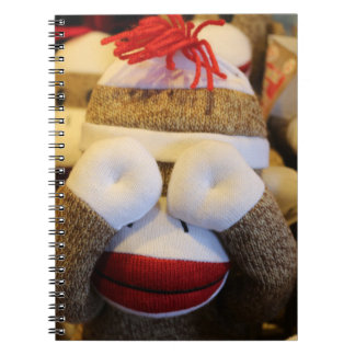 Peek-a-boo Sock monkey Anteckningsbok Med Spiral