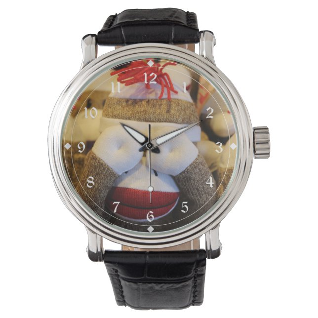 Peek-a-boo Sock monkey Armbandsur (Framsida)