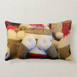 Peek-a-boo Sock monkey Lumbarkudde