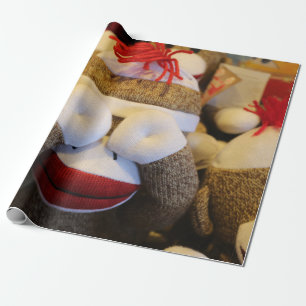 Peek-a-boo Sock monkey Presentpapper