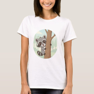 Peek-a-Boo Tvättbjörn – Söt Skogsvän Dam T Shirt
