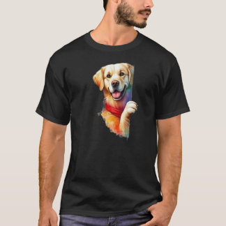 Peek-a-Boo Valp: Gyllene Glädje/Färg Sprut Retriev T Shirt