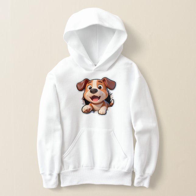 Peek-a-Boo Valp – Söt Hund Fram- & Svans Bak  T Shirt (Laydown)