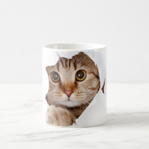 Peek-a-Mew - Aditable Cat Ansikte Kaffemugg