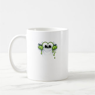 Peek-a-Slime! Cute Goo Monster Peeking Design Kaffemugg