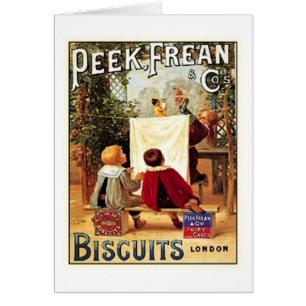 Peek Frean Cos. Biscuits London Vintage annons Hälsningskort