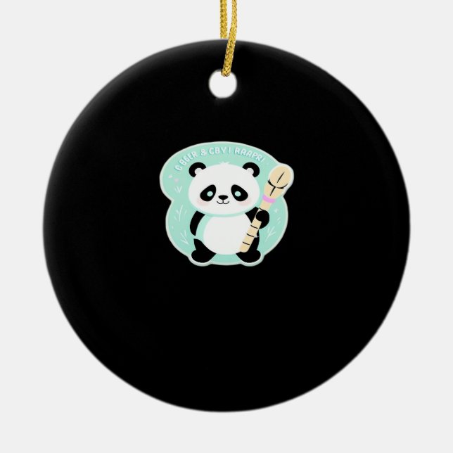 Peekabo Panda Julgransprydnad Keramik (Framsidan)