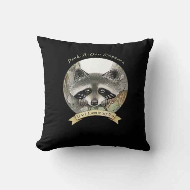 Peekabo Raccoon Kudde (Framsida)