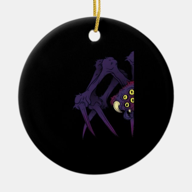 Peekabo Spider Julgransprydnad Keramik (Framsidan)