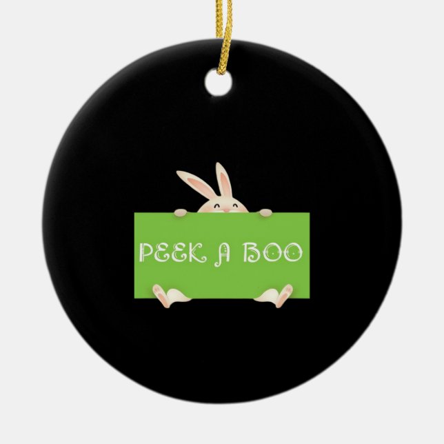 Peekaboo Bunny Julgransprydnad Keramik (Framsidan)