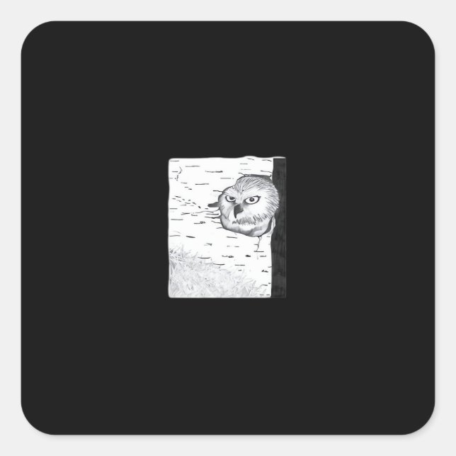 Peekaboo Cute Basic Fyrkantigt Klistermärke (Framsida)