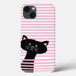 Peekaboo! Cute Black Cat Telefon Case