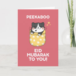 Peekaboo Cute Kawaii Eid Mubarak Card Helgkort