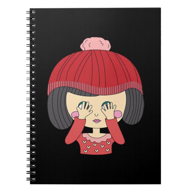 Peekaboo Girl Sloth Design Anteckningsbok (Framsidan)