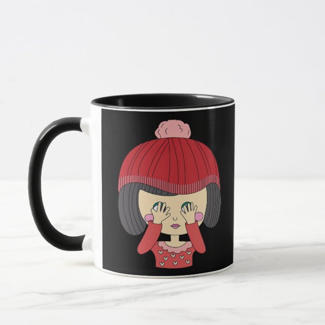 Peekaboo Girl Sloth Design Mugg (Vänster)