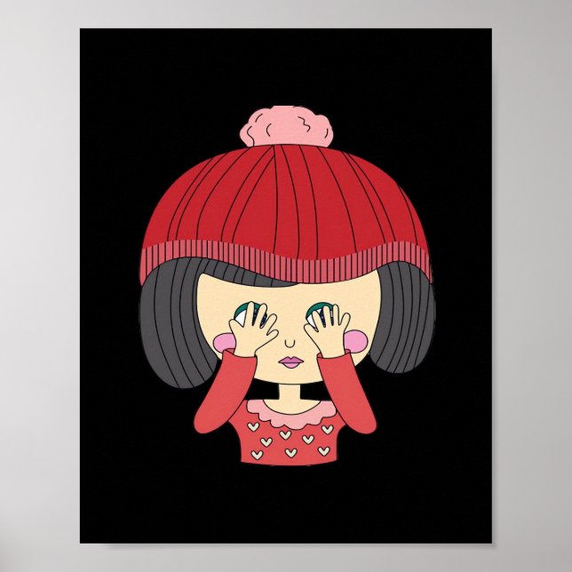 Peekaboo Girl Sloth Design Poster (Framsidan)