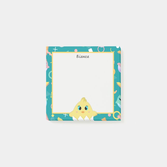 Peekaboo Grönt Baby Chick Post-it Block (Framsida)