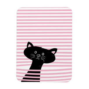 Peekaboo! Gullig svart kattfotomagnet Magnet