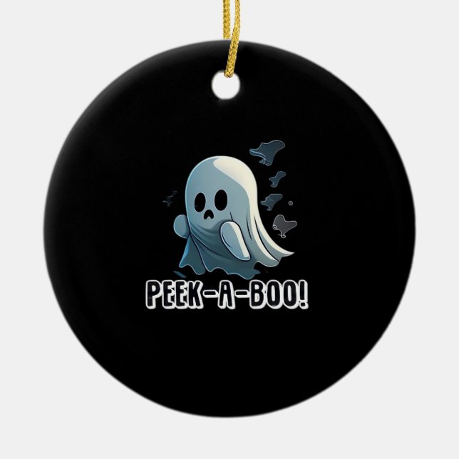 Peekaboo Halloween Edition Julgransprydnad Keramik (Framsidan)