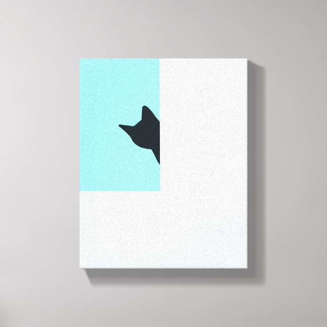 Peekaboo | Kattpektande runt hörnmålning Canvastryck (Framsida)