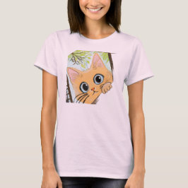 Peekaboo Kitten - Cute Cat Design for Småbarn T Shirt