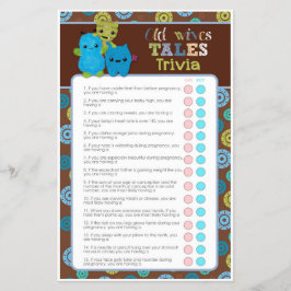 PeekaBoo Monsters Baby Shower Game Old Wives' Tale Flygblad