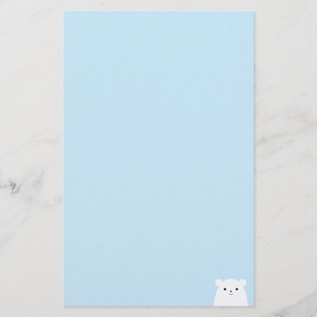 Peekaboo Polar Bear Stationery Brevpapper (Framsida)
