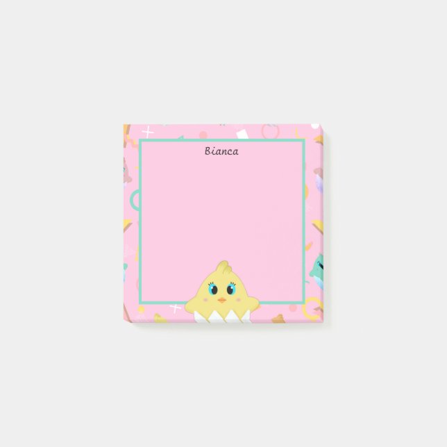 Peekaboo Rosa Baby Chick Post-it Block (Framsida)