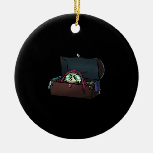 Peekaboo Sloth Halloween Julgransprydnad Keramik (Framsidan)