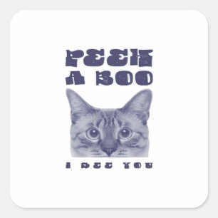 Peekaboo - Sloth Halloween Surprise Fyrkantigt Klistermärke