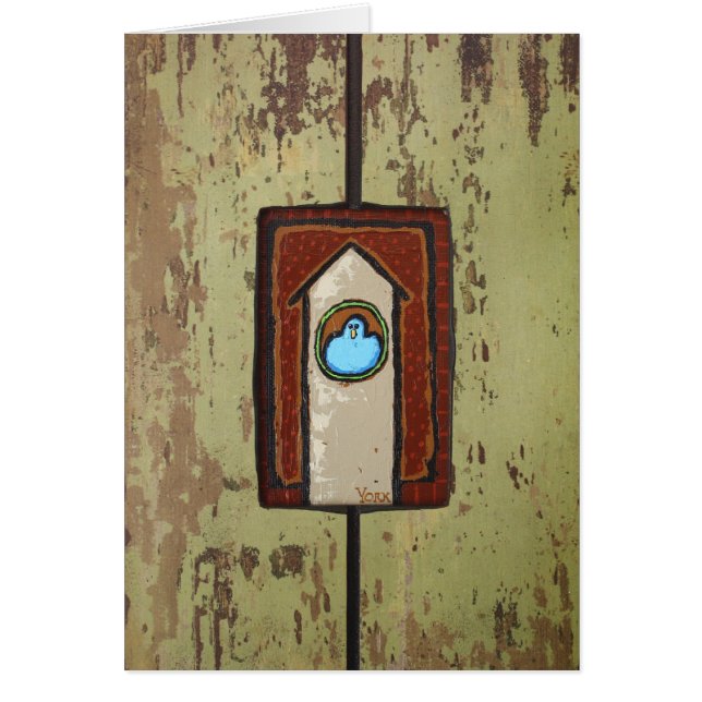 peekaboofågelkort hälsningskort (Framsidan)