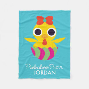 Peekabooladugårdpåsk Bayla chicken Fleecefilt