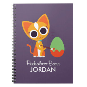Peekabooladugårdpåsk Purrl katten Anteckningsbok Med Spiral