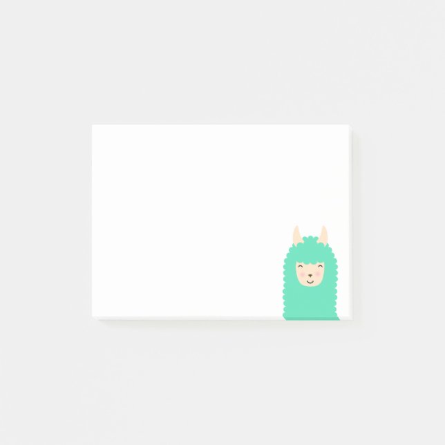 Peekaboollamaen som lyckliga Emoji postar den, Post-it Block (Framsida)