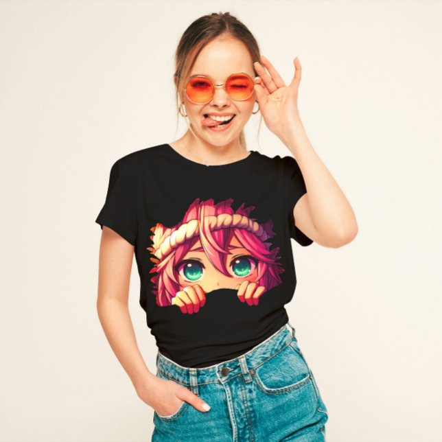 Peeking Anime T Shirt (Skapare uppladdad)