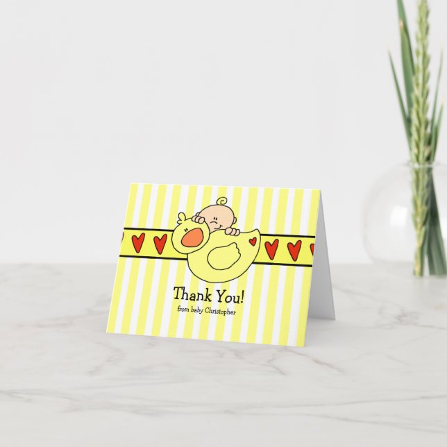 Peeking Baby Ducky Tackkort Card (Framsida)