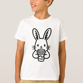Peeking Bunny with Coffee Cup T Shirt