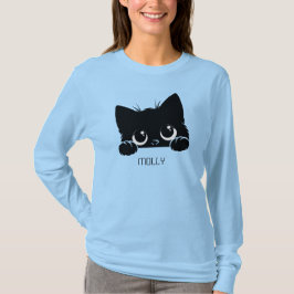 Peeking Cat Personalize T Shirt