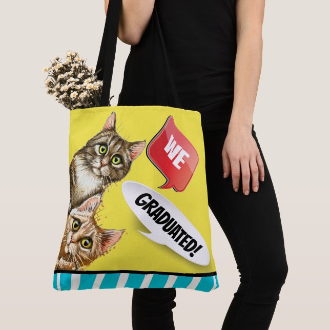 Peeking Cats Teacher Tote - Se tillbaka! Tygkasse (Närbild)