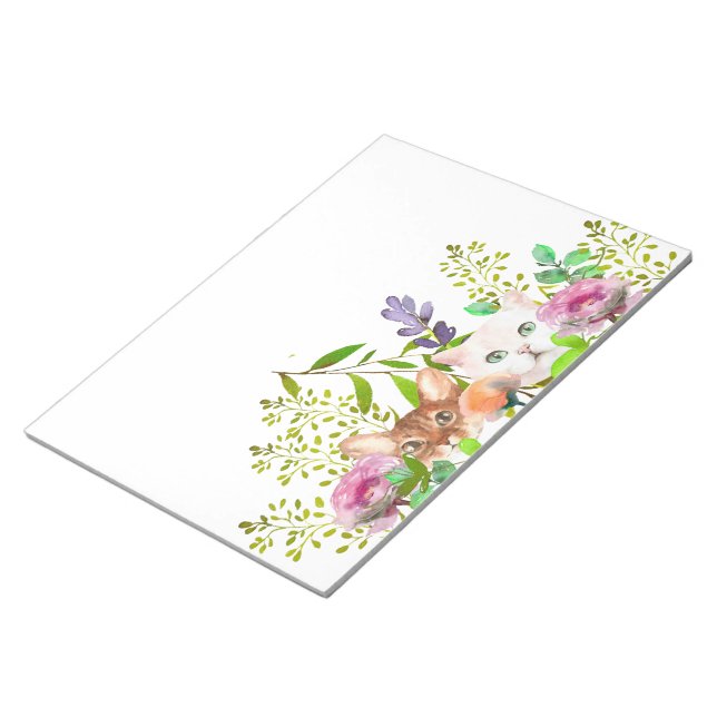 Peeking Cats Watercolor Anteckningsblock (Vinklad)