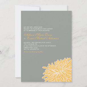 Peeking Chrysanthemum bröllopsinbjudning Inbjudningar