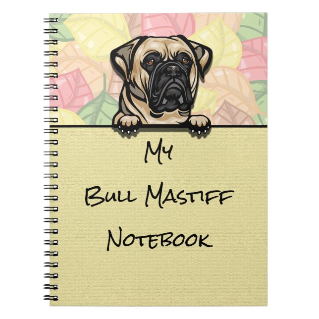 Peeking Cute Bull Mastiff bärbar dator Anteckningsbok (Framsidan)