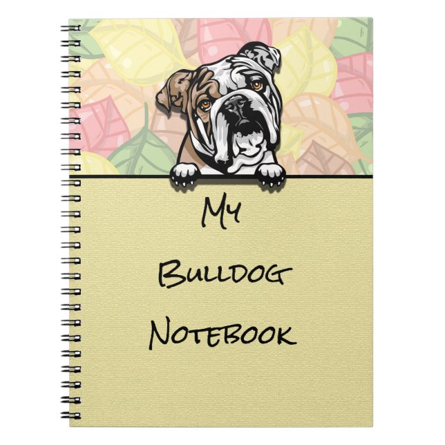 Peeking Cute Bulldog bärbar dator Anteckningsbok (Framsidan)