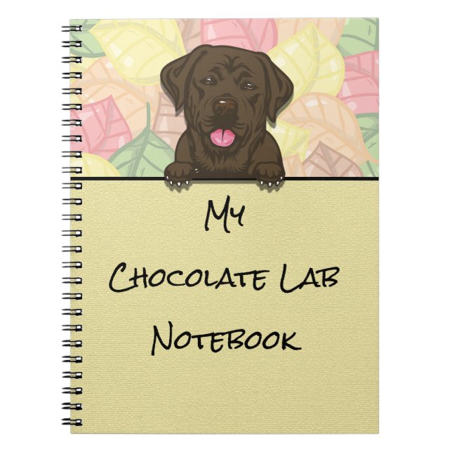Peeking Cute Chocolate Labrador bärbar dator Anteckningsbok (Framsidan)